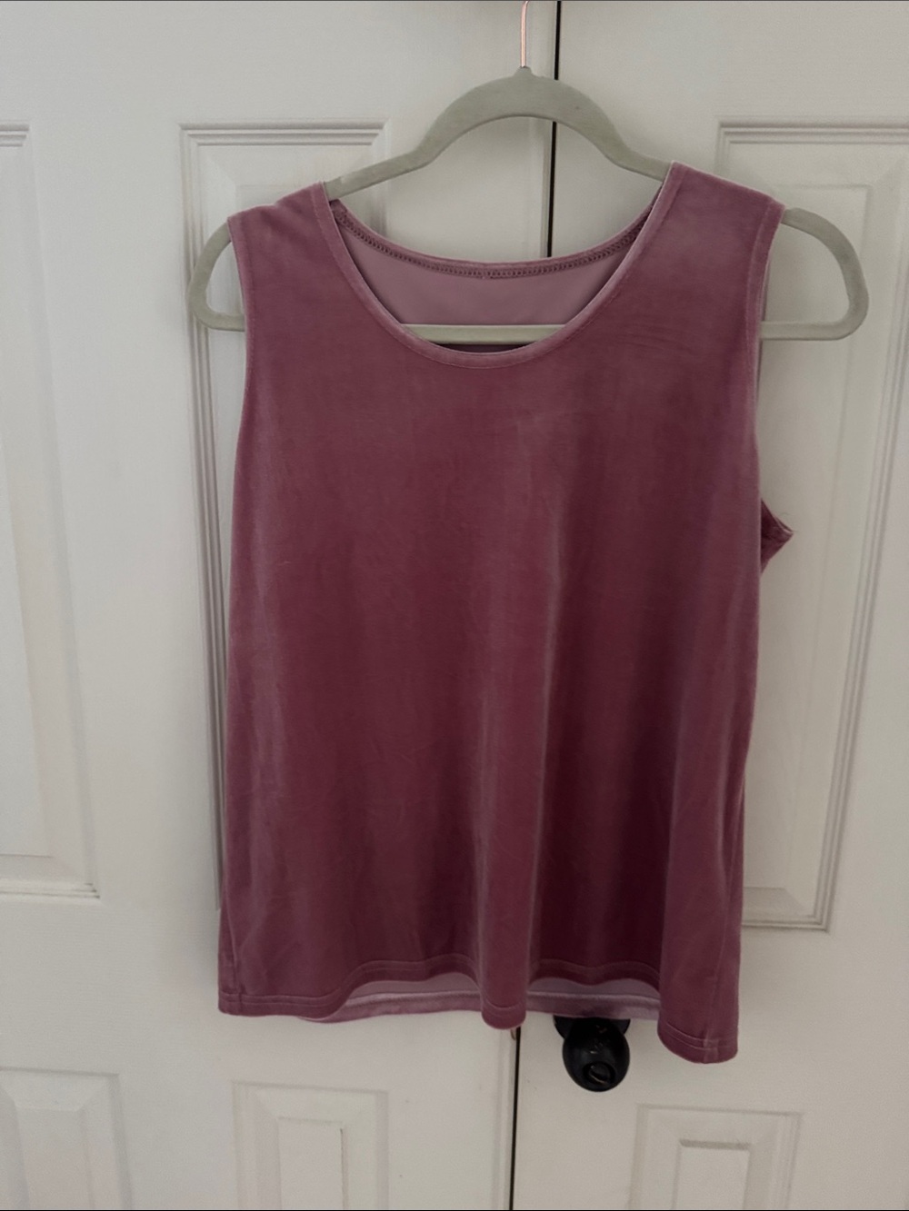 Sleeveless Velvet Tank Top in Mauve - Women